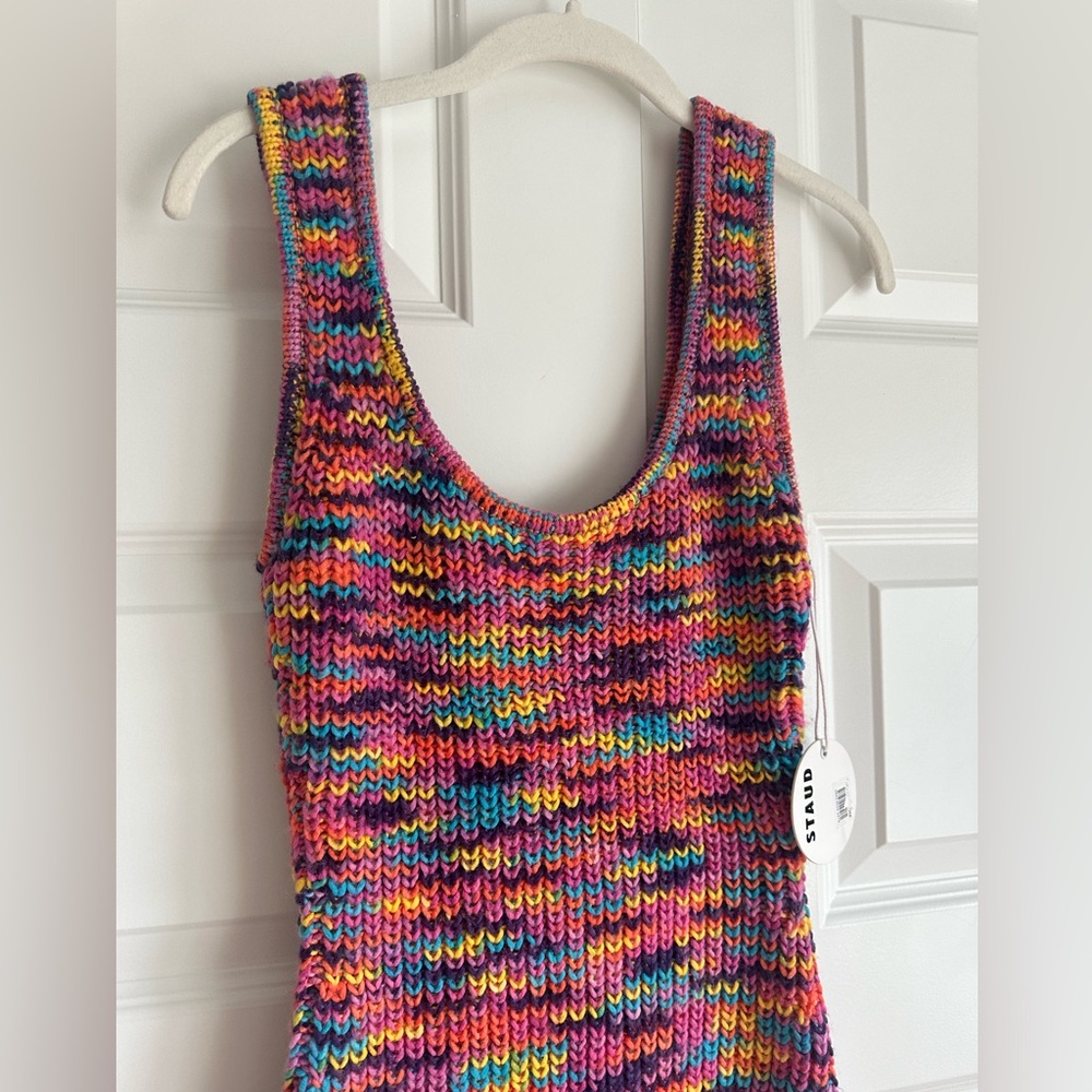 Staud Gardenia Melange Mini Tank Knit Dress NWT - Picture 6 of 7